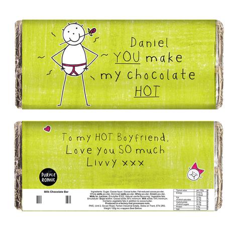 Personalised Purple Ronnie Make My Chocolate HOT Chocolate Bar £6.99